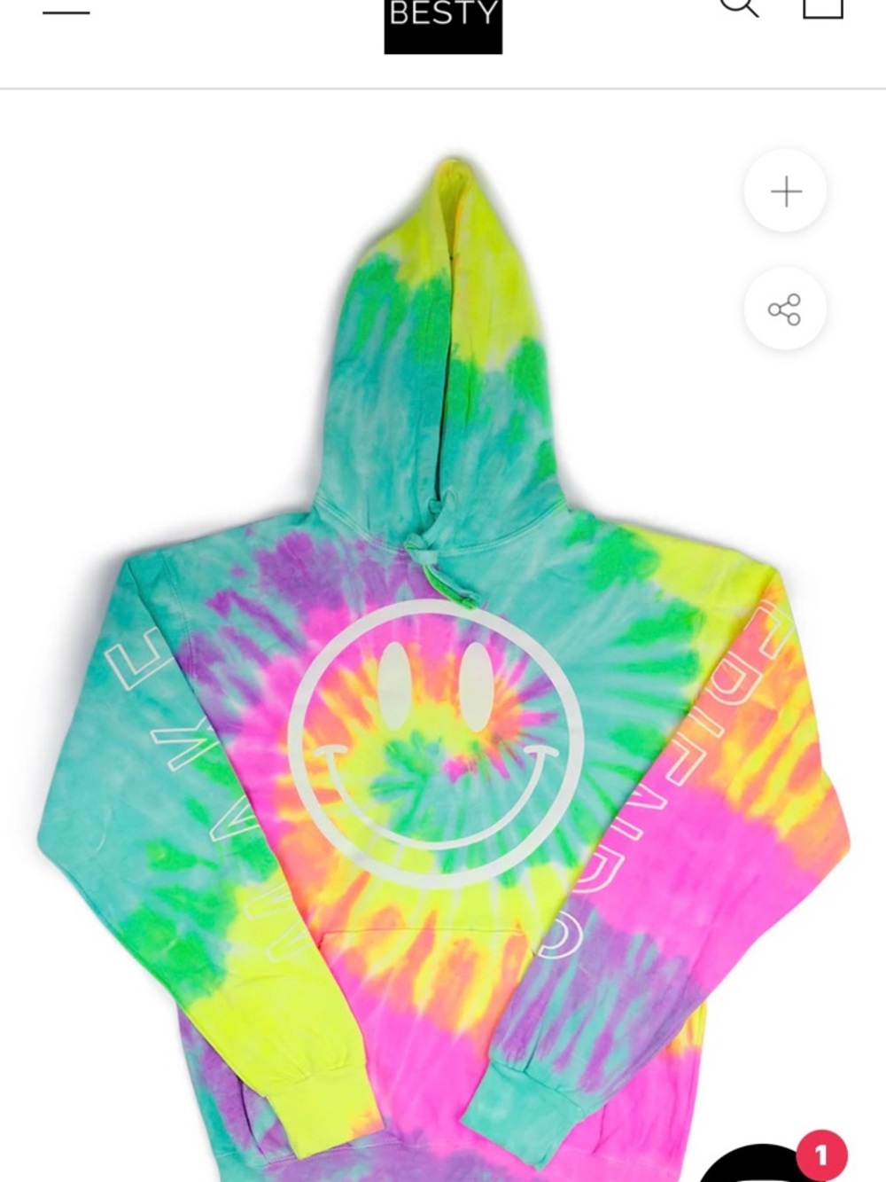 Tie-Dye Smiley Hoodie - Neon Multi